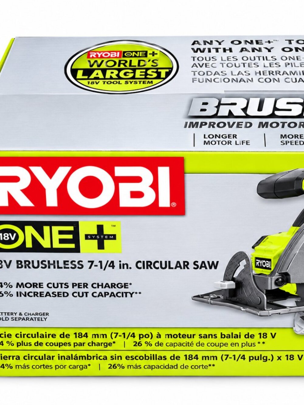 RYOBI ONE+ HP 18V Brushless Cordless 7-1/4 in. Circular Saw (Tool Only)